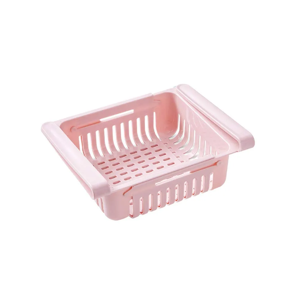 0113 Adjustable Fridge Storage Basket, Fridge Racks Tray Sliding Storage Racks 1pcs