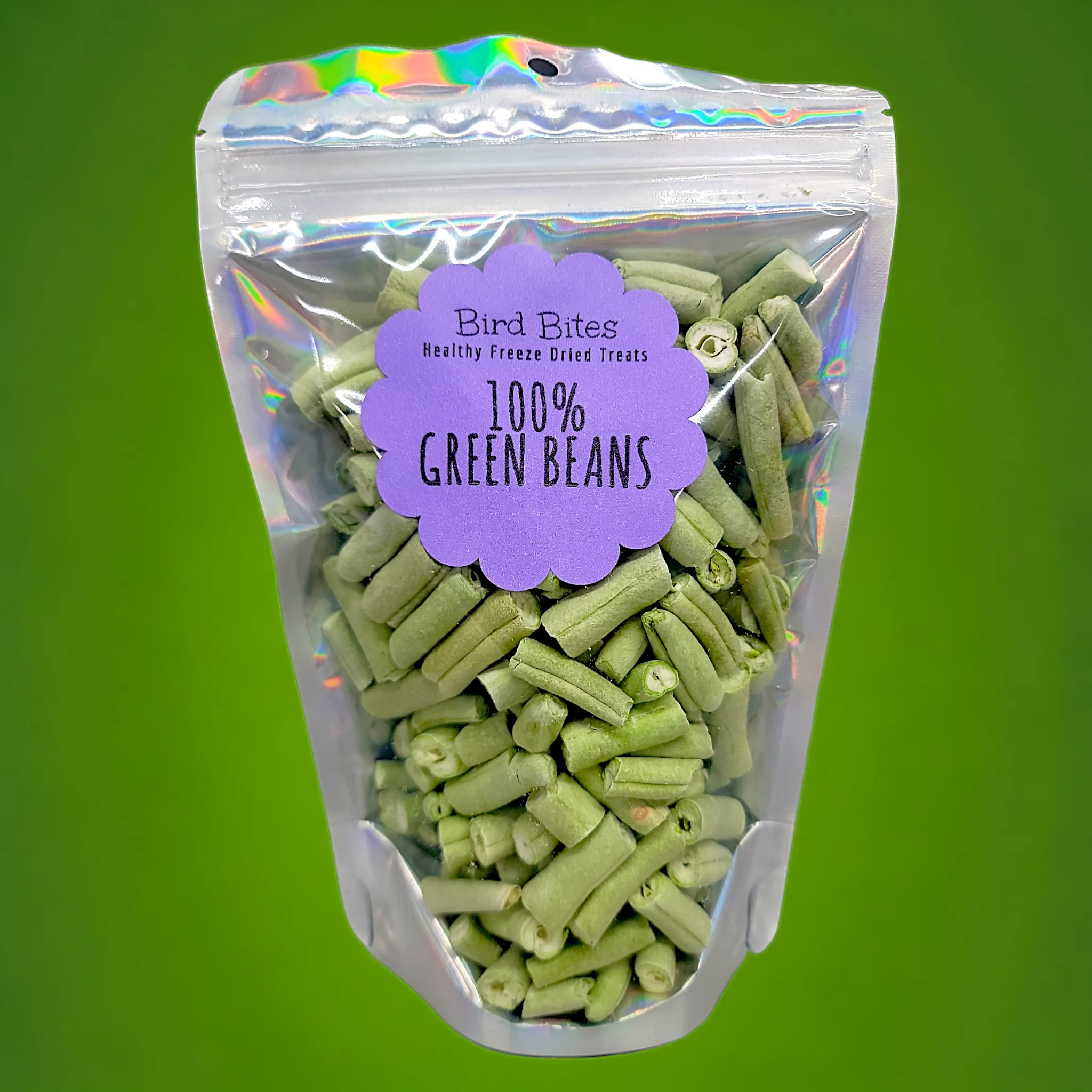 100% Green Beans - 1.5 Cups - Bird Bites Healthy Freeze Dried Treats