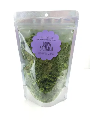 100% Spinach - 1.5 Cups - Bird Bites Healthy Freeze Dried Treats