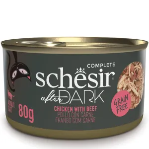 15% OFF: Schesir After Dark Chicken With Beef in Broth Grain-Free Adult Canned Cat Food 80g