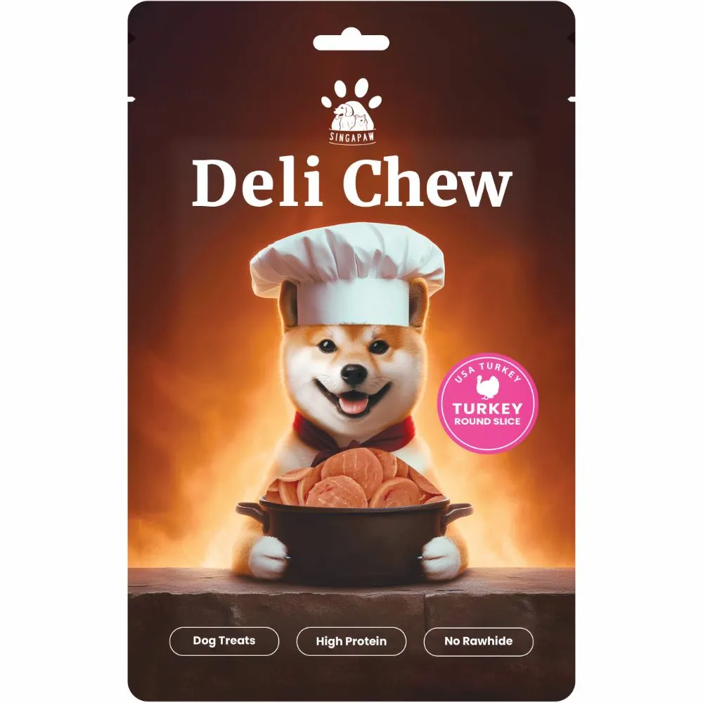 15% OFF: Singapaw Deli Chew Turkey Round Slice Dog Treats 120g