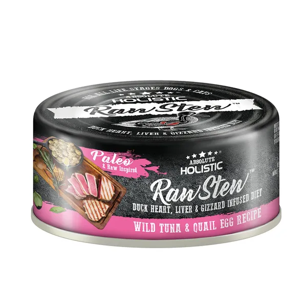 Absolute Holistic Dog & Cat Raw Stew Duck Organs - Wild Tuna & Quail Egg 80g