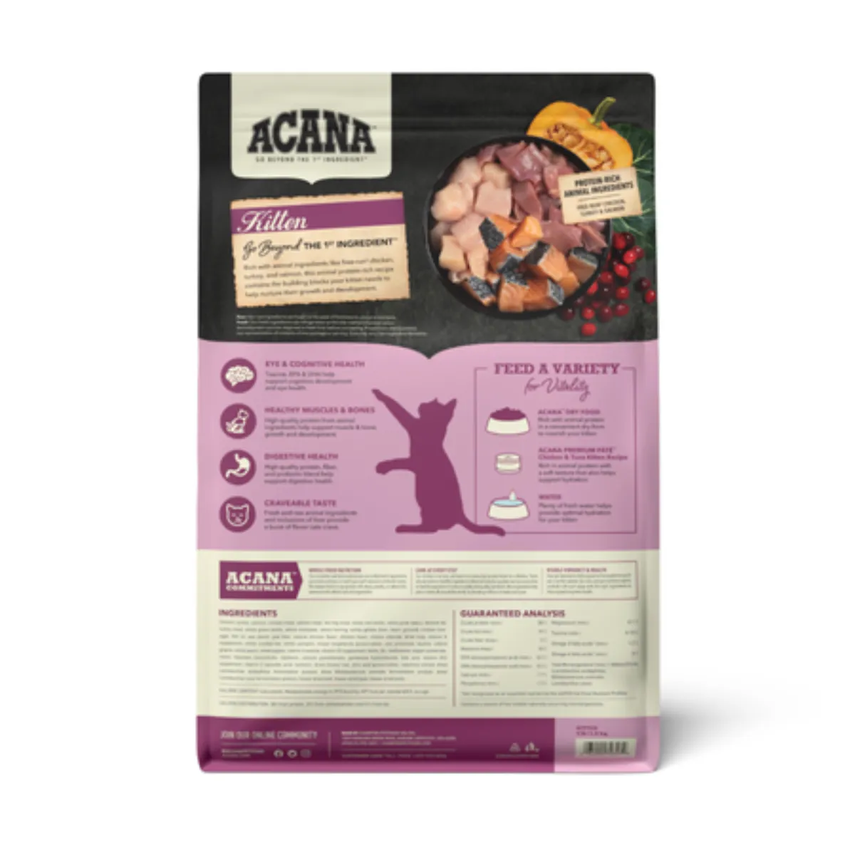 Acana Kitten Highest Protein Chicken, Turkey & Salmon Dry Cat Food 4lb