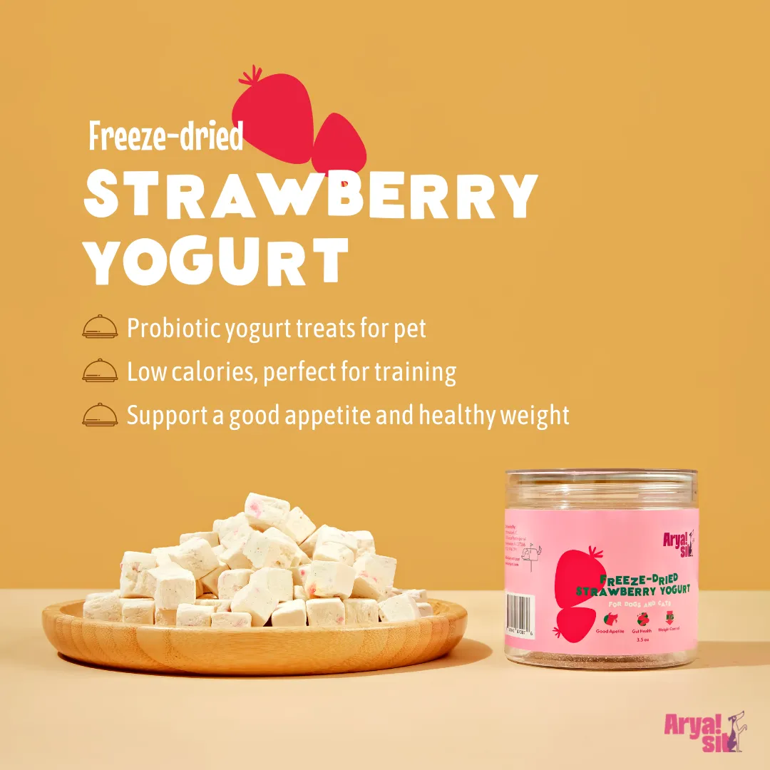 Arya Sit Freeze-Dried Strawberry Yogurt for Dogs and Cats