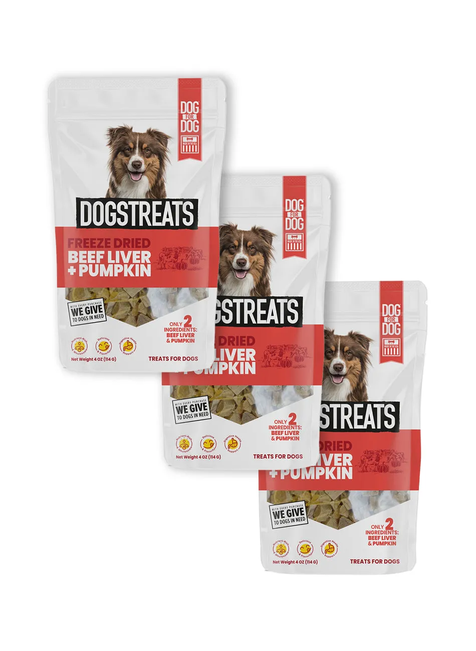 Beef Liver & Pumpkin Freeze Dried DogsTreats Bundle