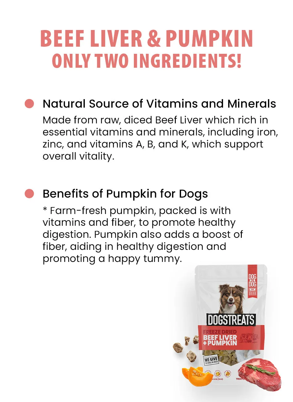 Beef Liver & Pumpkin Freeze Dried DogsTreats Bundle