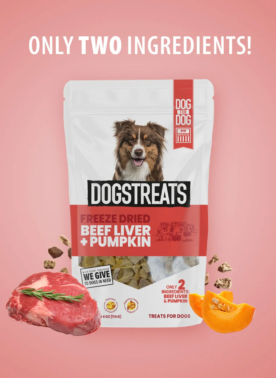 Beef Liver & Pumpkin Freeze Dried DogsTreats Bundle