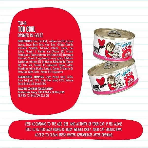 B.F.F. Tuna Too Cool Canned Cat Food, 3oz