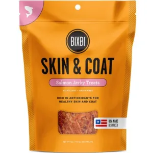 Bixbi Skin & Coat Salmon Jerky Grain-Free Dog Treats 114g