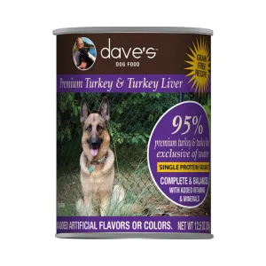 Dave's 95% Turkey & Turkey Liver Dog Canned