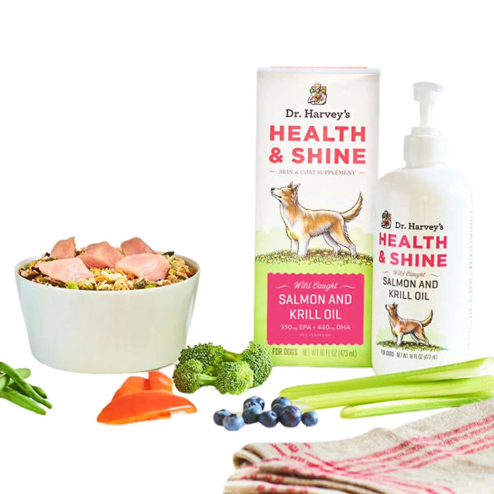 Dr. Harvey's Health and Shine Salmon & Krill Fish Oil Supplement for Dogs