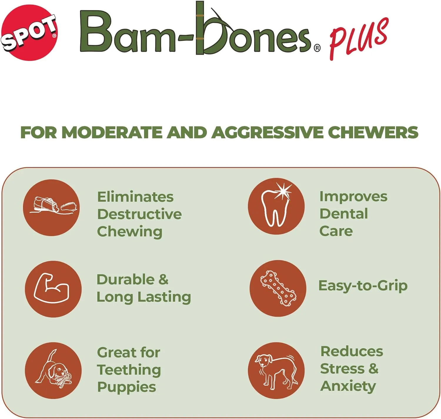 Ethical Pet Bam-Bones Plus Triple Bison Tough Dog Chew Toy