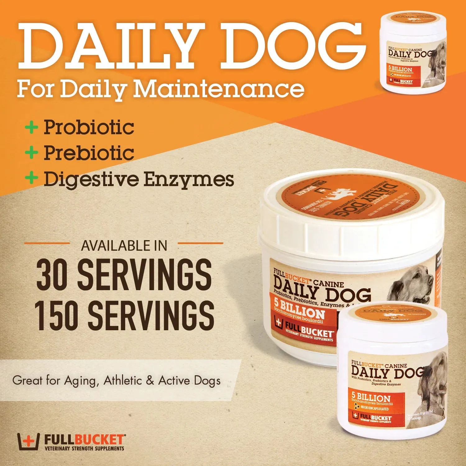 Fullbucket Canine Daily Dog Powder (87g, 30 servings)