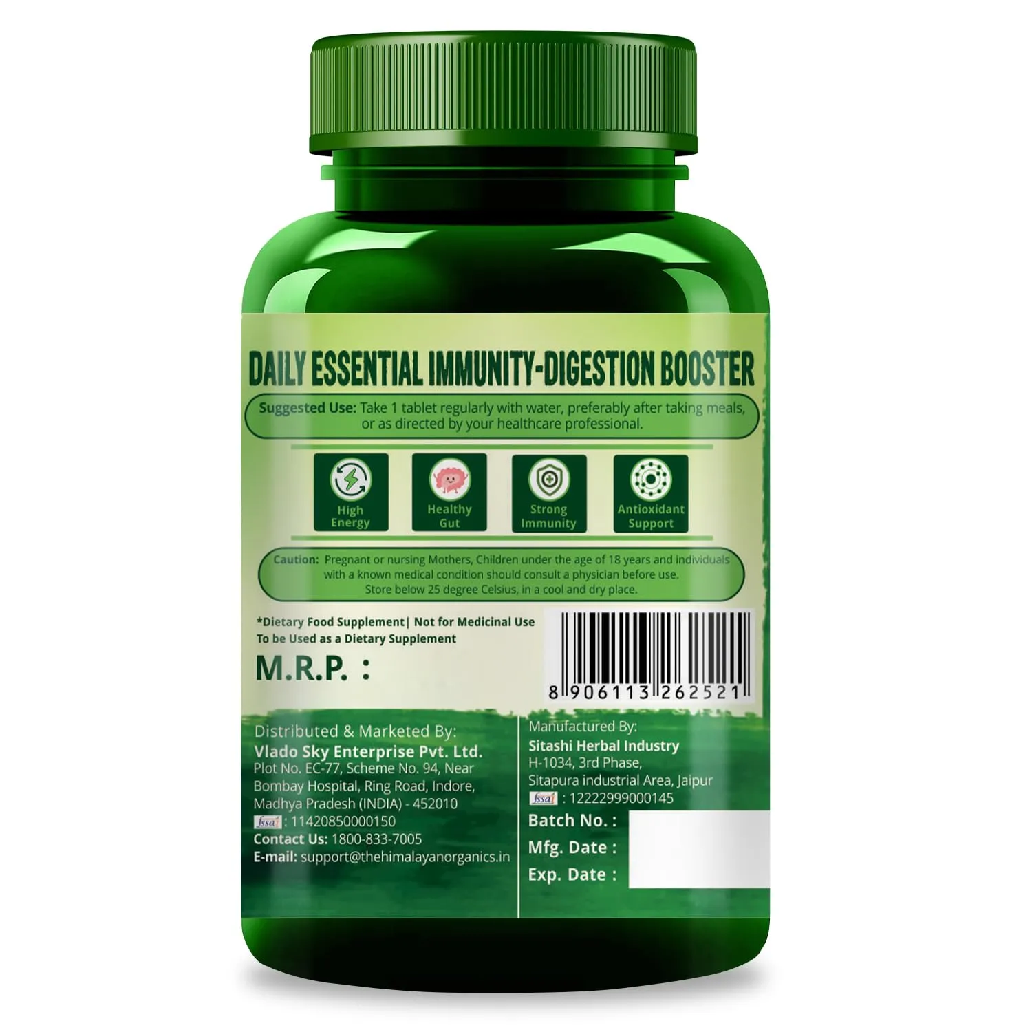 Himalayan Organics Immunity Multivitamin With Probiotics | B1,B2,B3,B5,B6,B12,A,E,k,D3,Zinc, Giloy, Calcium | Boost Energy | Good For Bone, Joints, Hair & Skin -180 Veg Tablets