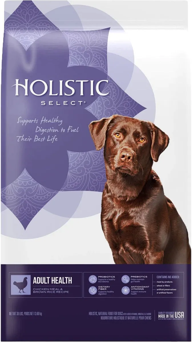 Holistic Select Adult Health Chicken Meal & Brown Rice Recipe 30-lb, Dry Dog Food