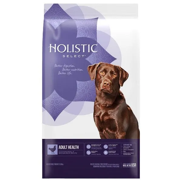 Holistic Select Adult Health Chicken Meal & Brown Rice Recipe Dry Dog Food, 30lb