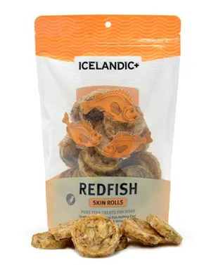 Icelandic  Redfish Skin Rolls Dog Treat 3oz