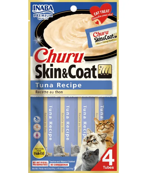 Inaba - Churu Tuna Recipe Skin & Coat 4 Tubes 56g