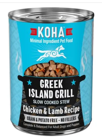 Koha Dog Can Slow Cooked GF Greek Island Grilll Chicken & Lamb 12.7 oz