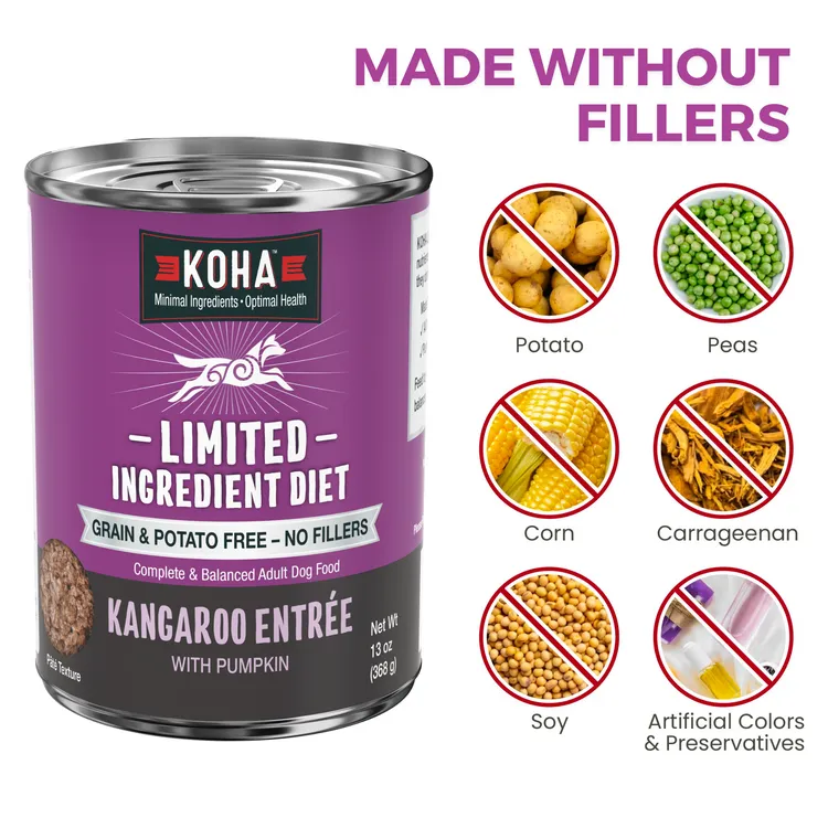 Koha Limited Ingredient Diet Grain Free Kangaroo Wet Dog Food 13oz