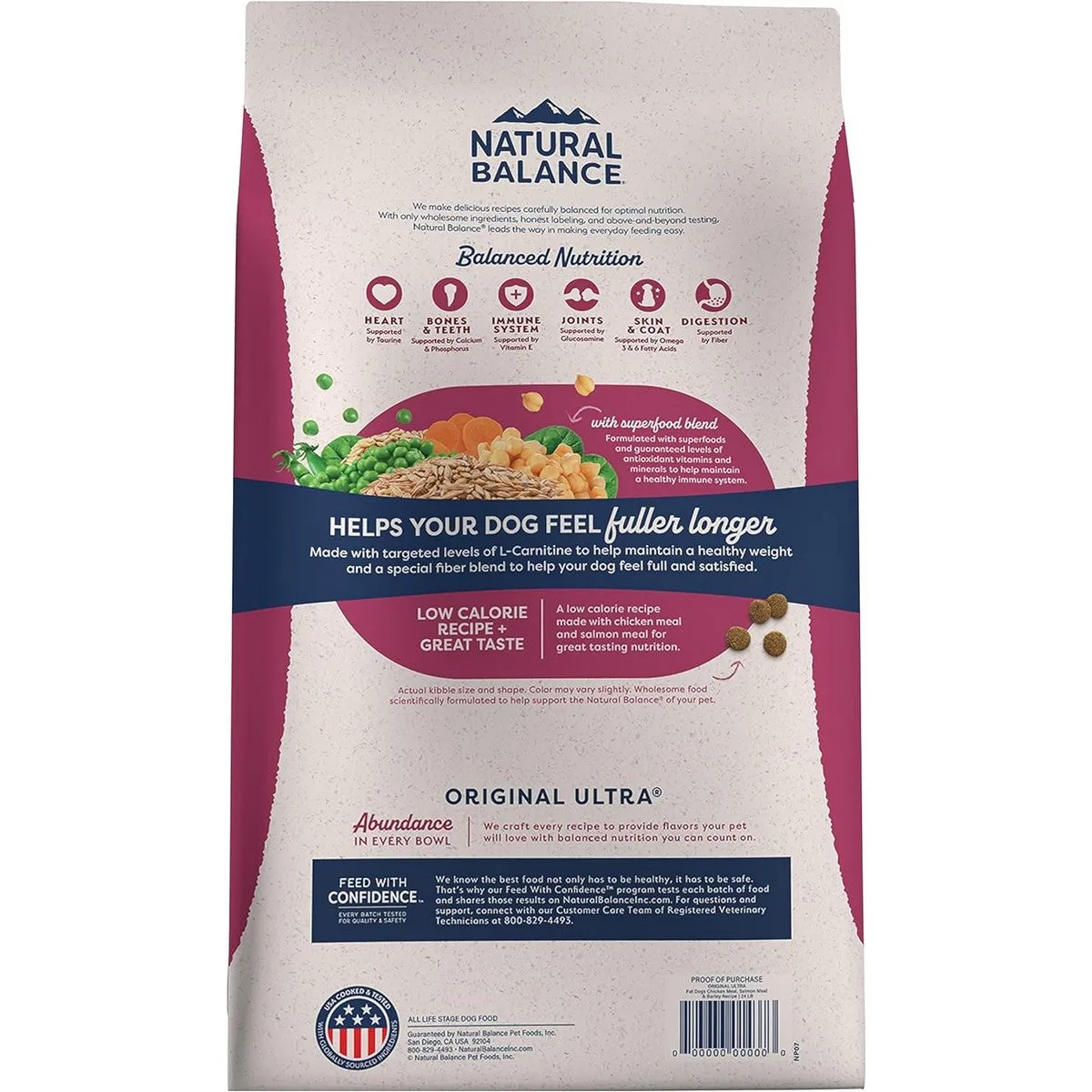 Natural Balance Fat Dogs Chicken Salmon Meal Recipe Low Calorie Dry Dog Food 4lb