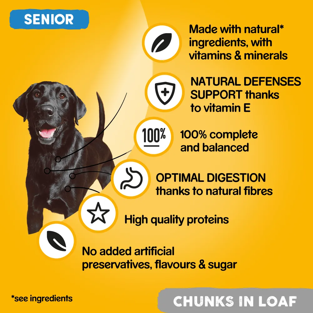 Pedigree | Senior Wet Dog Food Tins | Variety in Loaf - 6 x 400g