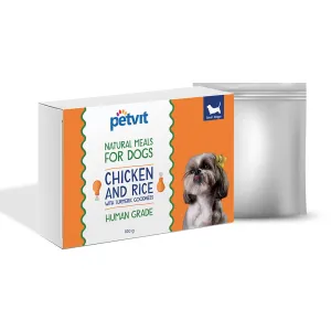 Petvit Chicken Rice Dog Food with Real Chicken Meat, Supports Joint and Bone Health, Enhanced with Antioxidant-Rich Turmeric - Healthy and Nutritional Pet Food | Pack of 8 (100g Each)