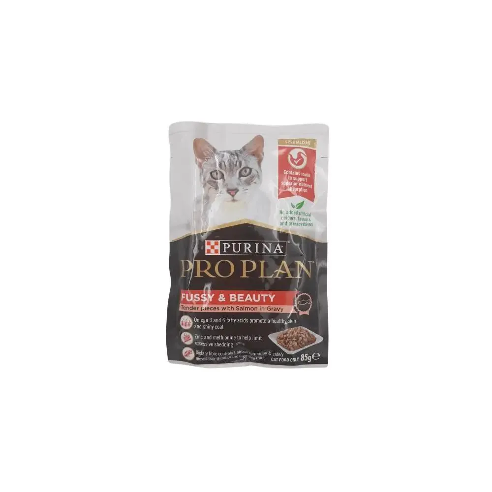 Purina Pro Plan Fussy & Beauty Salmon in Gravy Wet Cat Food Single Pouch