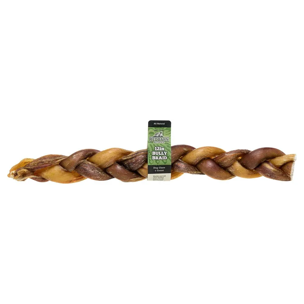 Redbarn Braided Bully Stick Dog Treat, 12in