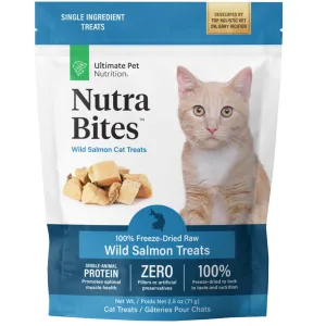 Ultimate Pet Nutrition Nutra Bites Freeze Dried Wild Salmon Cat Treats, 2.5-oz