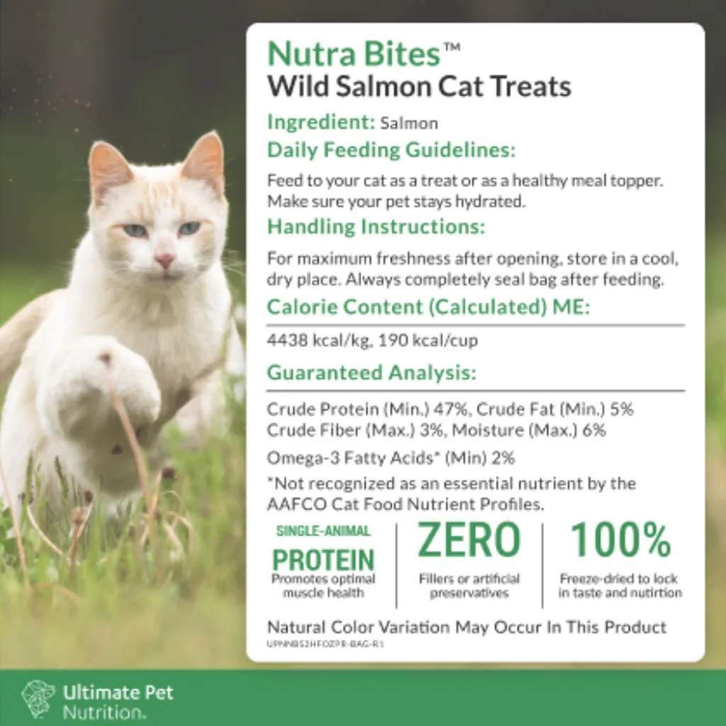 Ultimate Pet Nutrition Nutra Bites Freeze Dried Wild Salmon Cat Treats, 2.5-oz