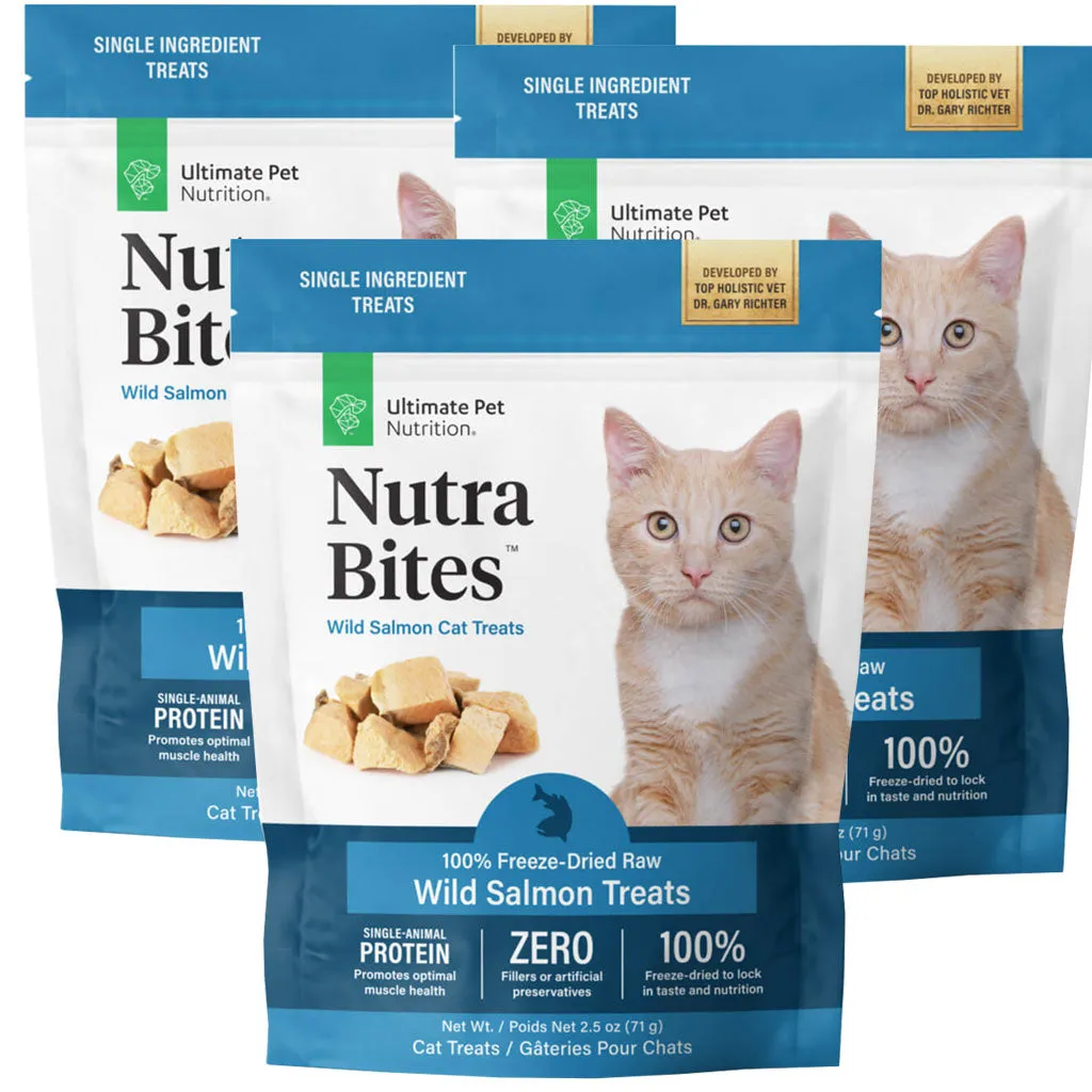 Ultimate Pet Nutrition Nutra Bites Freeze Dried Wild Salmon Cat Treats, 2.5-oz