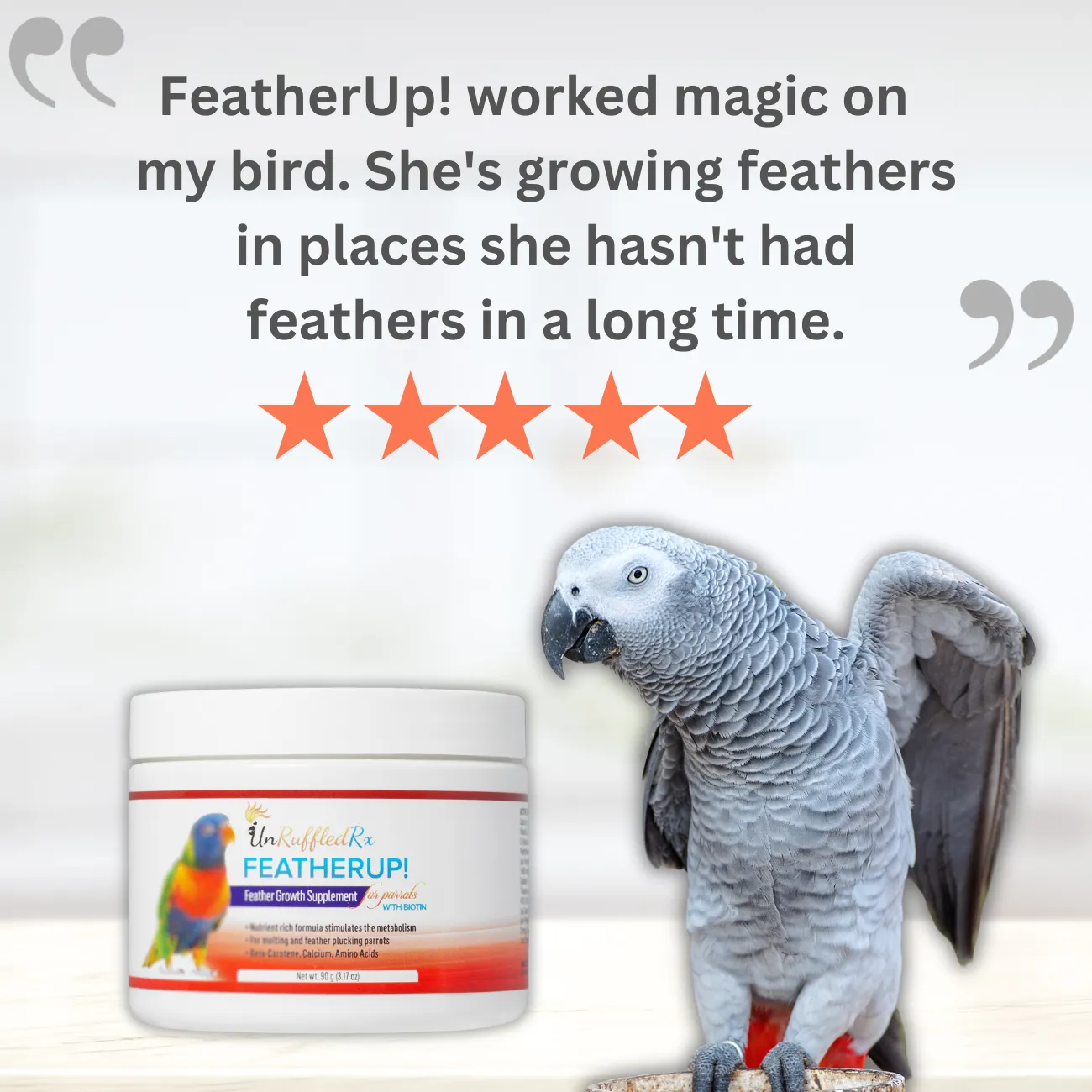 UnRuffledRx FeatherUp! Bird Vitamins, 90 gm