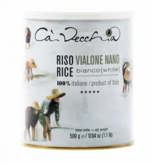 Vialone Nano Rice Risotto 500g Ca' Vecchia Premium Quality Rice (2-Can Pack