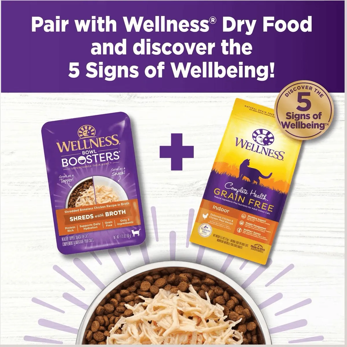 Wellness Bowl Boosters Shredded Chicken Wet Cat Topper