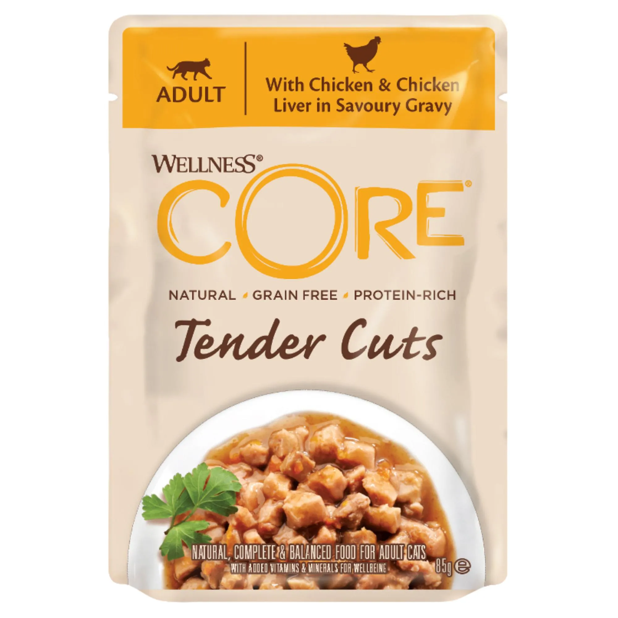 Wellness CORE Tender Cuts with Chicken and Chicken Liver in Gravy Wet Cat Food 85g^^^