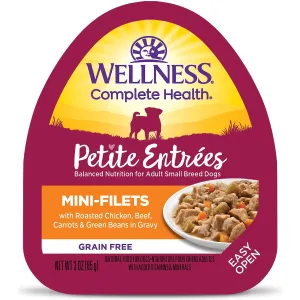 Wellness Petite Entrées Roasted Beef, Chicken, Beef, Carrots & Green Beans in Gravy Wet Small Breed Dog Food