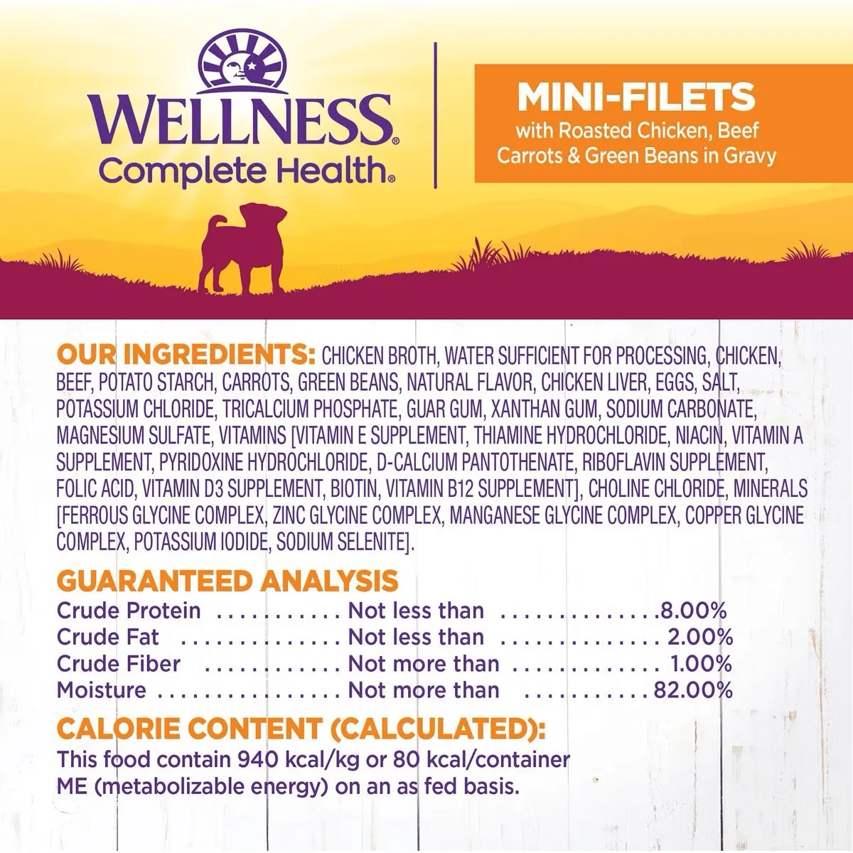 Wellness Petite Entrées Roasted Beef, Chicken, Beef, Carrots & Green Beans in Gravy Wet Small Breed Dog Food